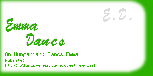 emma dancs business card